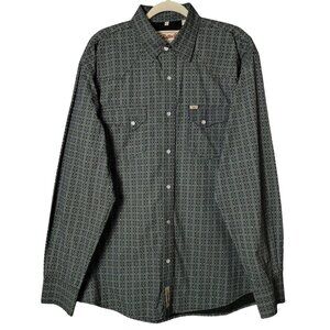 Rafter C Cowboy Collection Mens Black Western Pearl Snap Long Sleeve Shirt XL